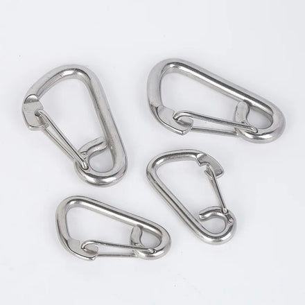 304 Stainless Steel Carabiner Hook Quick Connect Ring Spring Buckle Heavy Industry Safety Belt Lock with Plain Design