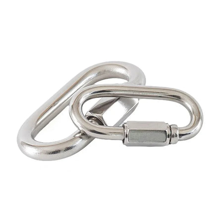 304 Stainless Steel Quick Connect Ring Carabiner Chain Buckle with Rock Climbing Hooks Included