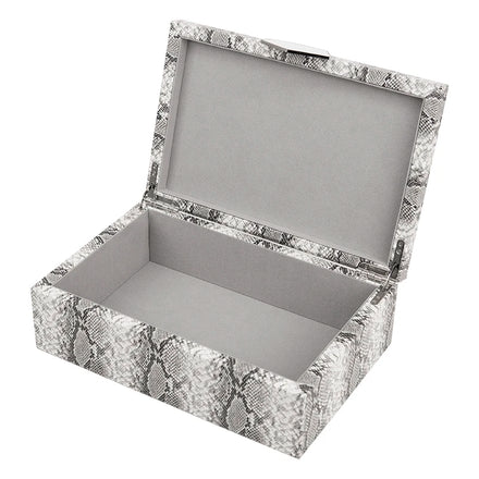 2PCS Snakeskin Pattern PU Leather Box MDF Wooden Gift Box Packaging With Small Mirror Handle With SABER Certificate