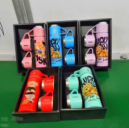 500ml Double-Wall Thermal Mug Gift Set 304 Stainless Steel Tumbler Portable Vacuum Flask Business Gifts Eco-Friendly 2 Extra