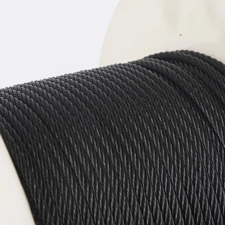 304/316 Oxidized Blackened Steel Wire Rope 7*19 Stage Cable for Construction Coil Packing Hardware