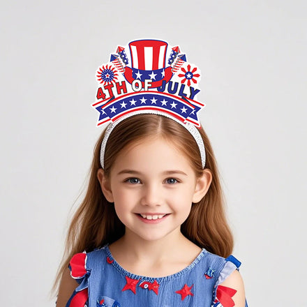 6pcs USA 250th Anniversary Independence Day Patriotic Headband Flag Hat National Day Party Decoration Photo Props Accessories