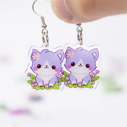 Custom Glitter Epoxy Acrylic Phone Charm Resin Earrings Double Side Printed Hologram Rainbow Acrylic Stud Earrings