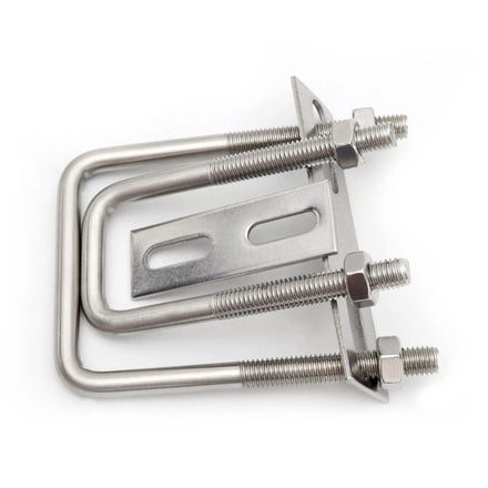 304 Stainless Steel Right Angle U-Bolt Clamp M4 Thread Square Tube Clamp with Baffle Nut & U-Shaped Screw Product Category Bolts