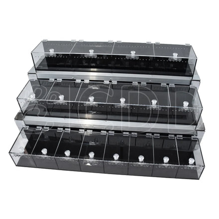 Factory 3-Tier Table Top Clear Acrylic Luxury Snake Gecko Reptile Display Cases Lock Stand Enclosure Show