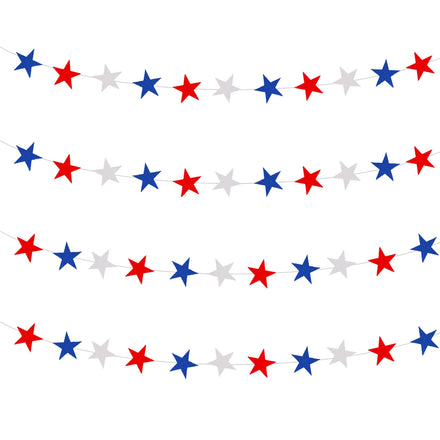 2-meter 22 Piece American Independence Day Red Blue White Five Pointed Star Pentagram Decal Patriotic Party Decoration