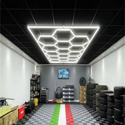 Screws Mount Ceiling Light and Honeycomb LED Light 6500K for Temporary Workshop Setup