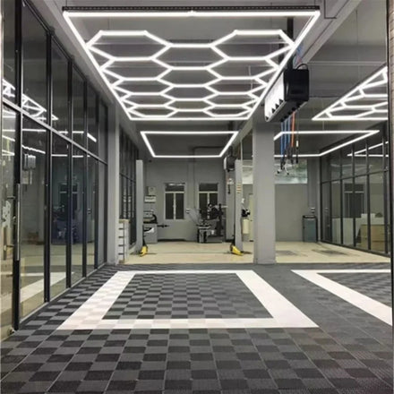6500K Anti-Slip Plastic Hexagonal LED Light for Workshop and Garage COB LED Source for Wet Floor Environments
