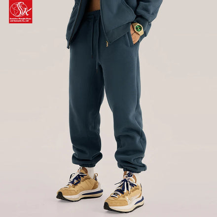 SK Men's XL Jogger Pants Sports Active Wear Custom Logo Elastic Waist Mid Waist Type Colored Casual Cotton Polyester Trousers