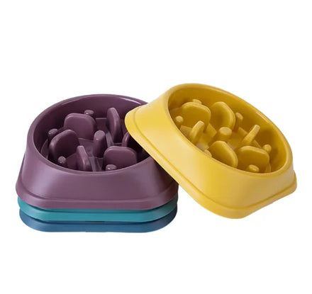 New Arrival Anti-Suffocation Healthy Slow Feed Dog Bowl Rounded Plastic Pet Accessories Bowls