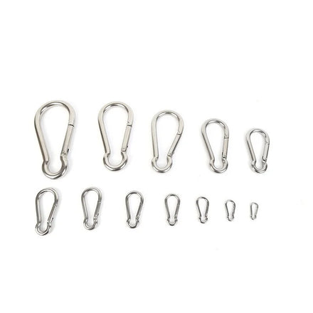 Wholesale 304 Stainless Steel Spring Buckle Carabiner Safety Snap Hook Keychain Pet Connector Chain Buckle