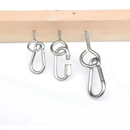 304 Stainless Steel Self-Tapping Eye Screw Hook with Zinc Plated Ring M2 Thread Size Hand-Tightened Wood Screw Metric System