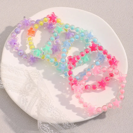 Dreamshow Acrylic Jewelry Colorful Beaded Bracelets Waterproof Jewelry Fashion Women Jewelry