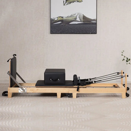 Foldable Wood Body Building Pilates Training Equipment Durable Studio Home Use Pilates Reformer