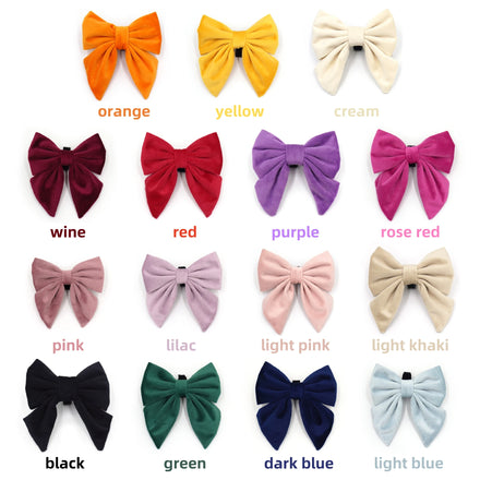 Lovely Pet Bow Tie Luxury Velvet Pet Sailor Bow Velcro Closure Dog Accessories Bow Ties for Wholesale