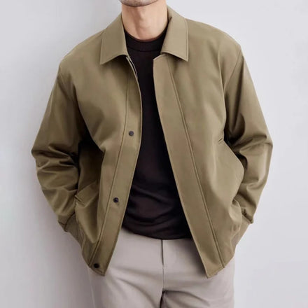 Oem Custom logo Design Spring and Autumn New Men's Lapel Executive Jacket Trendy Brand High-grade Solid Color Jacket Men