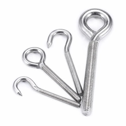 Din Standard 304 Stainless Steel Eye Bolts with 80mm Length and Closed Ring Lamp Hook Screws M4 M5 M6 M8-M24