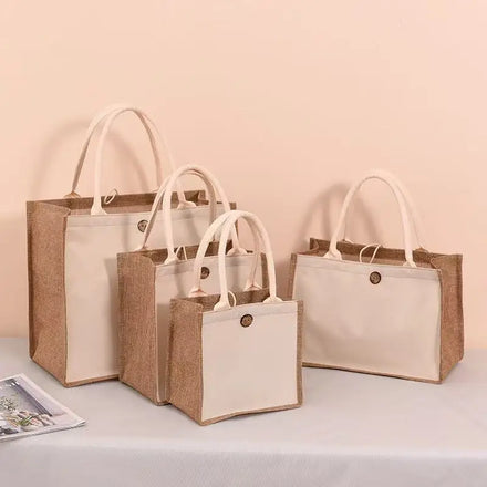 Custom Jute Bag Promotion Sublimation Blank Tote Bag With Custom Printed LOGO