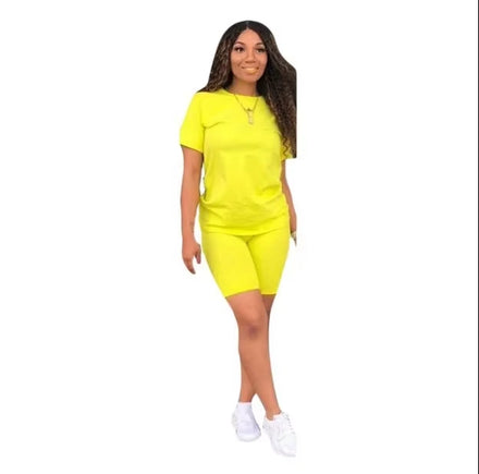 PASUXI Hot Women's Summer Workout Sets 2 Piece - Breathable Short Sleeve Top & Athletic Shorts Casual Sports Lounge Wear