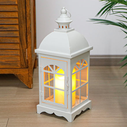 European Wedding Lantern White Metal House Shape Lantern Empty Candle Holder For Event Wedding