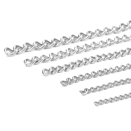 8mm 304 Stainless Steel Chain Zinc-Finish Iron Twisted Button Chain Seamless Weld Joint Load-Bearing Transmission Chain
