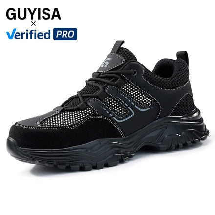 GUYISA New Style Sports Safety Shoes Light and Convenient with Rubber and Plastic Sole and Plastic Toe New Fashion