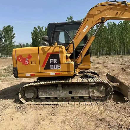 Yuchai Diesel Engine Digging Machine for Farm Work Second Hand FR80E 8T Tracked Excavator