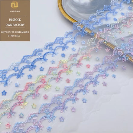 Colorful Water-Soluble Lace Fabric with Elegant Embroidery Versatile Home and Clothing Accessories for Bags Apparel Decoration