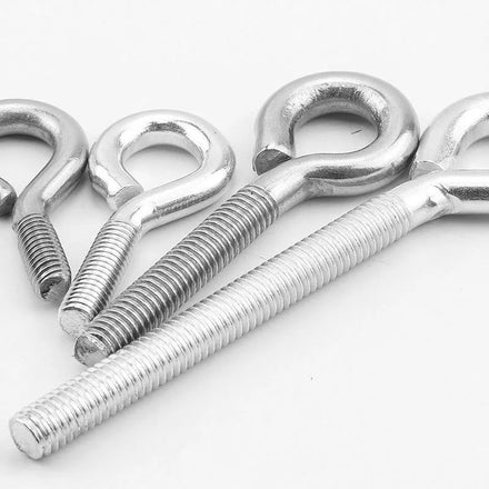 304 Stainless Steel M4M5M6M8-M24 Metric Screw Sheep Eye Machine Tooth with Zinc-Plated Ring Closed Hook for Various Applications