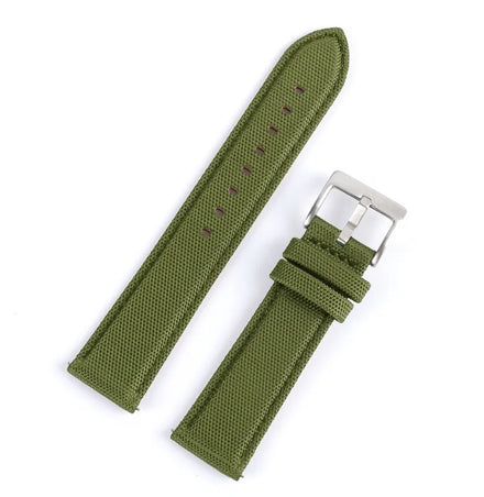 20mm 22mm Best Selling Lychee Pattern Genuine Official Pin Buckle Nylon Leather Strap