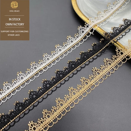 Mesh Lace Composite Gold Embroidery Clothing Home Fabric Clothing Accessories Lace Gold Thread Water-soluble Lace