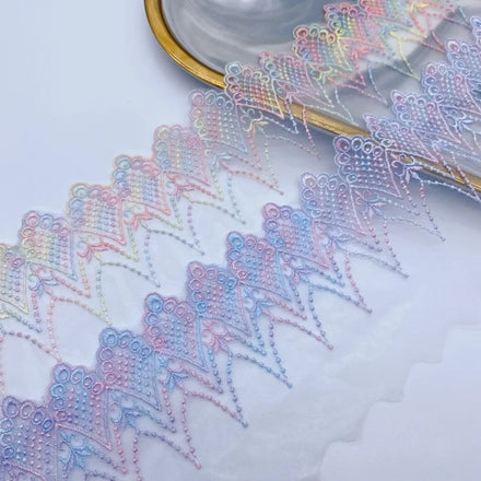 Colorful Water-Soluble Mesh Lace Fashionable Polyester-Polished Lace for Shoes Bags Home Fabric Special Clothing Accessories