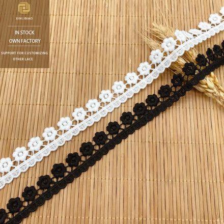 White Embroidered Flower Lace Trim for Home Accessories Polyester Lace Trim for Clothing Lace Accessories for Garments