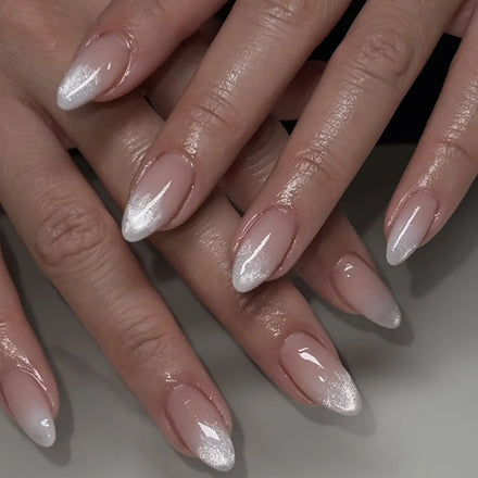 Wholesale 3864 French Ombre Press-on Almond Nails Press on Nails Artificial Fingernails Customize