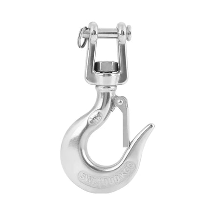 1430 Lb/2000lb 304 Stainless Steel Swivel Lifting Hook Latch Alloy Rigging Accessory Swivel Eye Hook for Heavy Industry 2200 lb