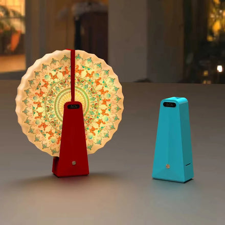 OM Wood Craft LED Night Bedside Lamp Creative Stylish Paper Table Lighting for Bedroom & Living Room Novelty Wooden Gift