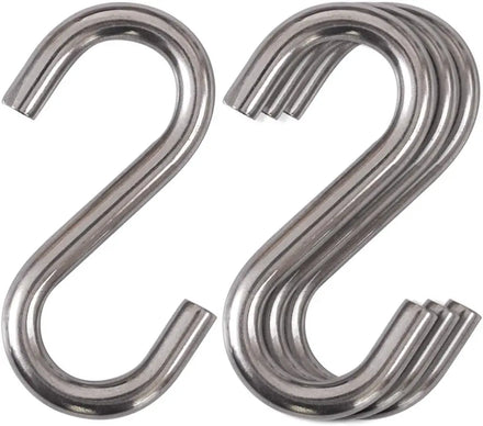 4-Packs 3.3 Inch Heavy-Duty 304 Stainless Steel S Hooks Industrial Grade Quality Utility Swing Hooks for Heavy Industry