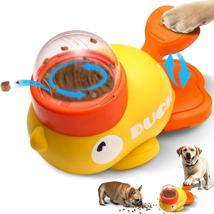Automatic Interactive Pet Dog Puzzle Toys Educational Feeding Slow Feed Duck Shape Dog Treat Dispenser Toys