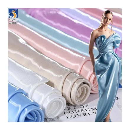 YX617 Inexpensive Satin Fabric China Width 150cm 110gsm Shiny Glossy Polyester Satin Fabric for Party Dress Making
