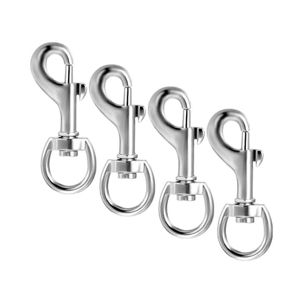 4Pcs 2.8 Inch Heavy Duty Stainless Steel Swivel Snap Hooks Multifunctional Swivel Eye for Dog Leash Boat Rope Keychain