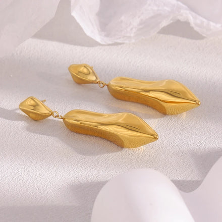 Dreamshow High-Heeled Shoes Fashion Stud Earrings Non Tarnish 18k Gold Plated Stainless Steel Jewelry