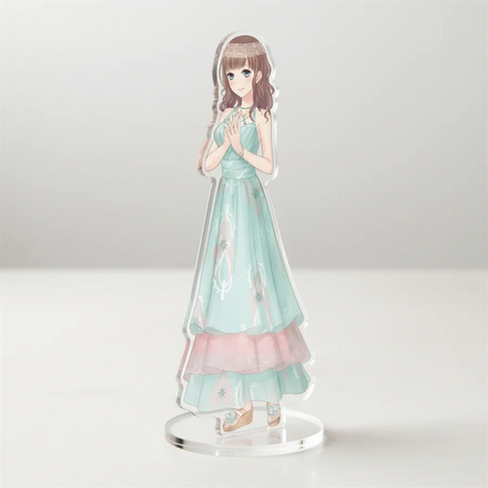 Custom Photo Acrylic Display Stand UV Printed Clear Anime Hologram Rainbow Acrylic Standee Shaker Quicksand