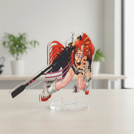 Personalized Logo Rainbow Clear Acrylic Shaker Stands UV Printing Cartoon Anime Glitter Epoxy Keychains Acrylic Standee Custom