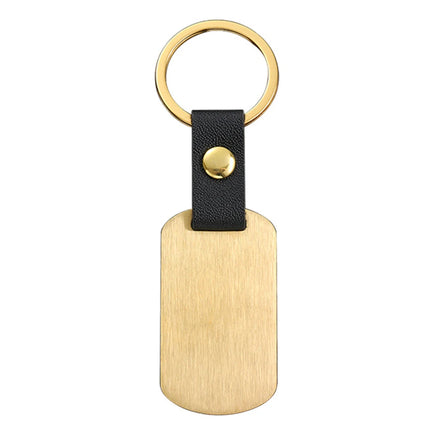 Custom Logo Text Laser Engraved Rectangular Keychain Stainless Steel Chain Blank Keyring Vintage DIY Key