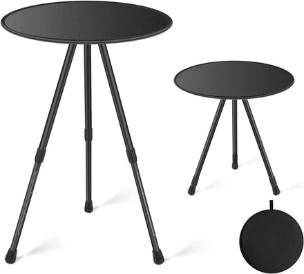 Adjustable Height Round Camping Table ABS Tabletop & Aluminium Alloy Telescopic Legs Compact Folding Camping Table Picnic Table