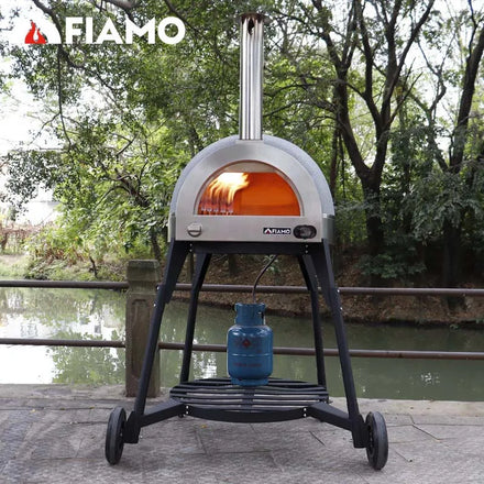 Hot Selling Modern Outdoor Big Size Dome Gas Clay Stainless Steel Pizza Oven Electronic Thermometer 500C Max Temp BBQ Grills