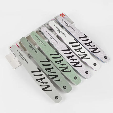 Factory Wholesale Zebra Nail Files 100/180 Grit Washable Sandpaper Half Moon/Square/Strait Nails-Manicure Pedicure Tool