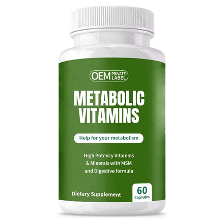 PRIVATE LABEL METABOLIC VITAMINS High Potency Vitamins & Minerals with MSM and Digestive Formula