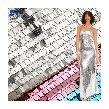 YX852 Cheap Price Width 130cm 300gsm 3x9mm Rectangular Sequin Fabric for BagsBackpacksShoesSkirts