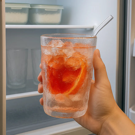 Bulk Wholesale Heat-Resistant Thickened Drinkware Premium Glacier Nordic Glass Cup for Cafes & Hotels